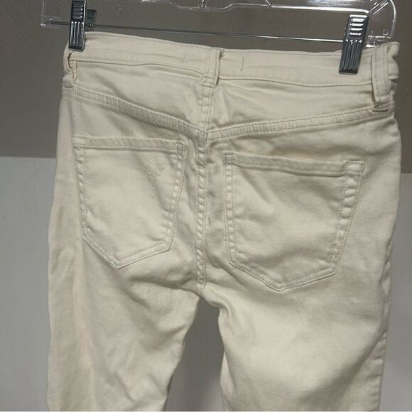 Revolve Free People Great Heights Distressed Fringe Hem White Ivory Skinny Jeans - Picture 6 of 8